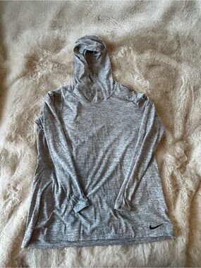 Nike Women’s Heather Gray Hooded Crewneck Sweater